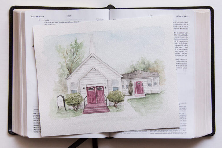 custom watercolor church