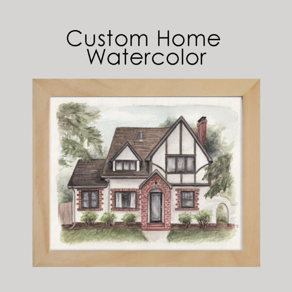 watercolor illustration custom home