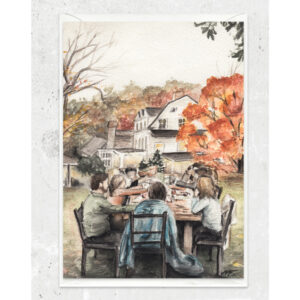 give thanks watercolor greeting card